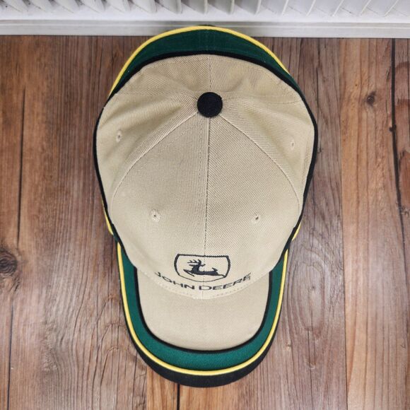 John Deere "Nothing Runs Like A Deere" Strapback Hat Cap Canvas Farmer Tractor - Picture 7 of 11